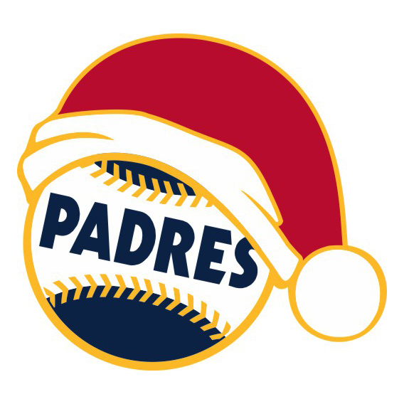 San Diego Padres Baseball Christmas hat logo vinyl decal